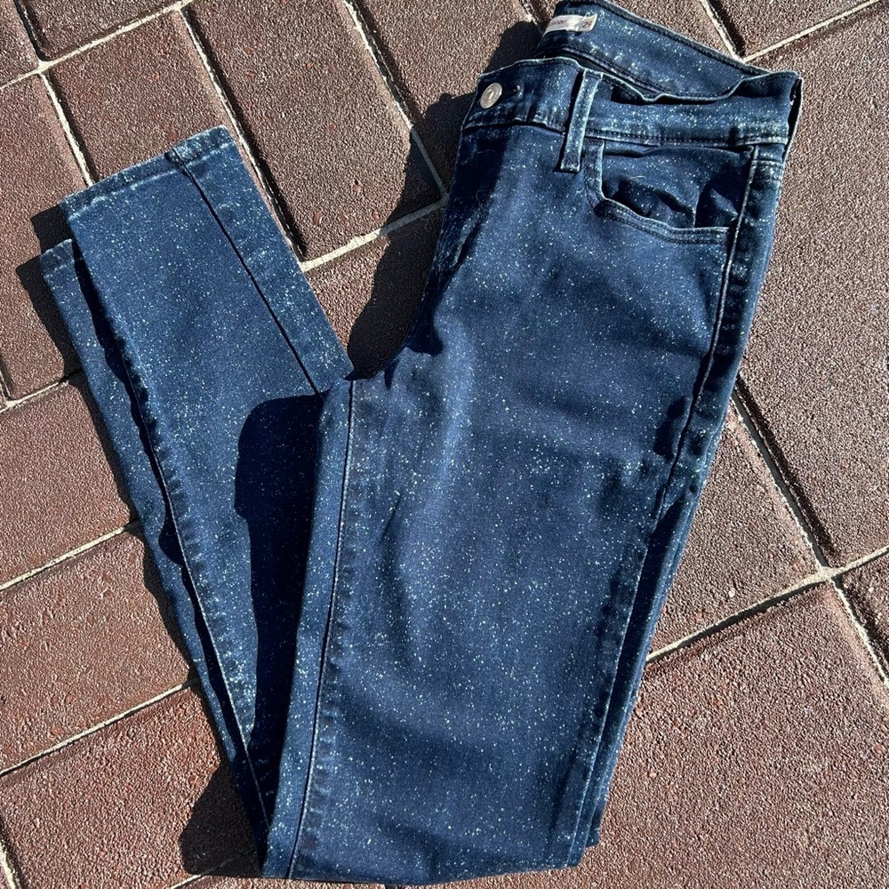 Levi’s Super Skinny Speckled Blue Jeans - Picture 3 of 9